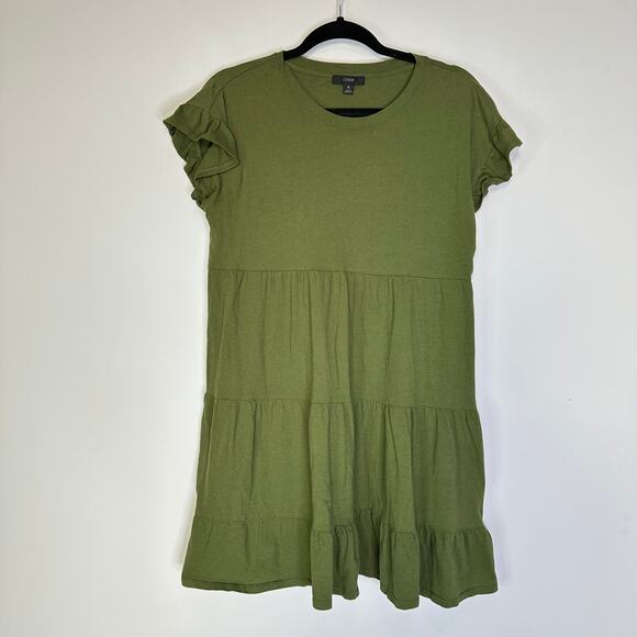 J.Crew Tiered dress in broken-in jersey #AX974 Size Small - Picture 3 of 9